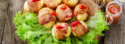 Картофель в беконе с сырной начинкой