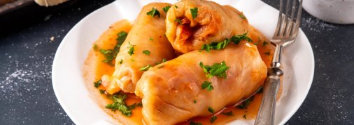 Постные голубцы с грибами