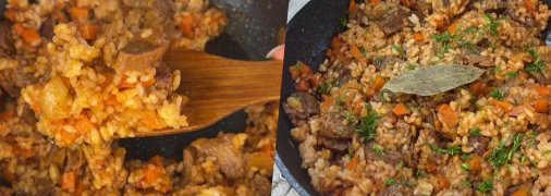 Рис з м'ясом та овочами