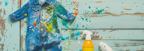 Краску из детской одежды вывести не так просто (изображение создано с помощью ИИ)