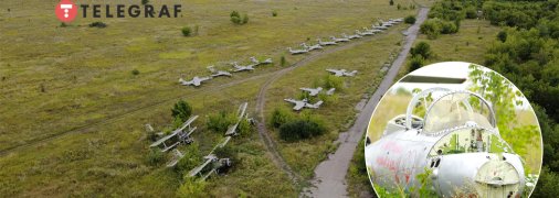 "Кладбище самолетов" в Волчанске Харьковской области. Фото: Телеграф