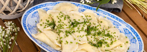 Вареники з сиром і зеленню