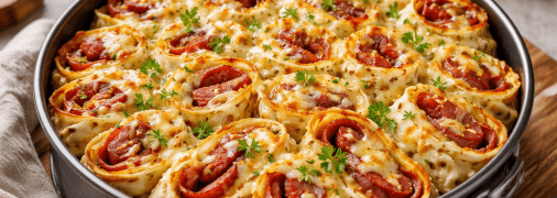 Ленивый пирог из тортильи