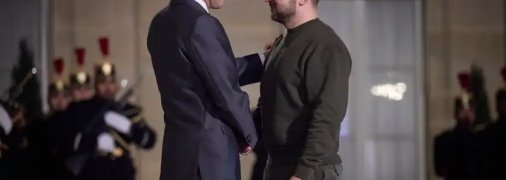 Эммануэль Макрон и Владимир Зеленский