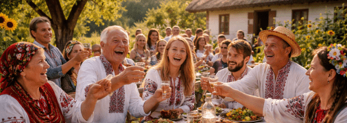 Застілля в українському селі