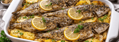 Риба запечена під картопляною подушкою