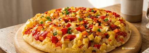 Пісний пиріг з овочами готується на сковорідці