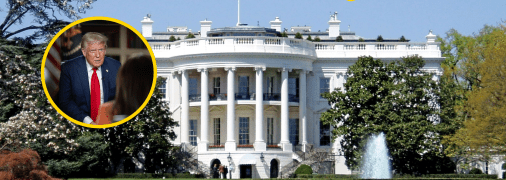 Дональд Трамп та Білий дім. Фото Колаж "Телеграф"