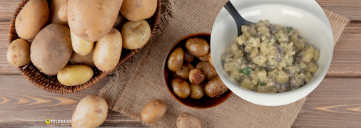 Смажена картопля з вершками, печерицями та вином