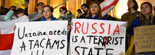 Мітинг проти російських ракетних ударів по цивільним в Україні