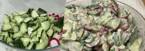 Весенний салат из свежих овощей