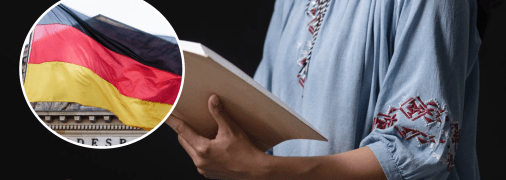 Флаг Германии и украинки