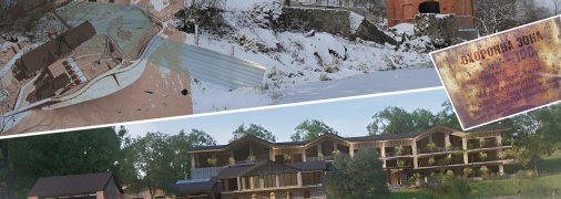 На ділянці, де знаходився старий млин, росте елітний апарт-готель. Фото Колаж "Телеграфу"