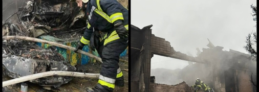 Падая, вертолет приземлился на здание детского сада