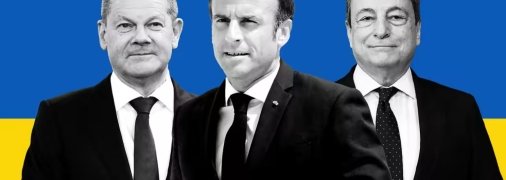 Шольц, Макрон и Драги (слева направо)