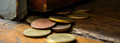 Монети на порозі дому, які уособлюють віковічну традицію (фото створене з допомогою ШІ)