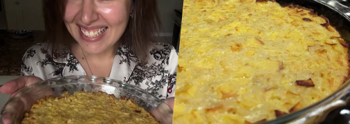 Ароматна запіканка з яблук та риса