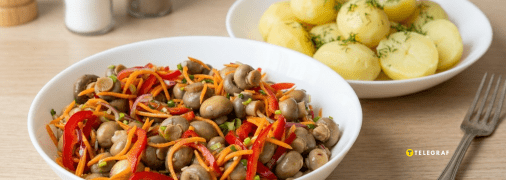 Мариновані гриби з овочами