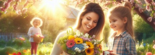 Маму вітають діти