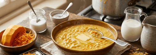 Гарбузова каша з макаронами