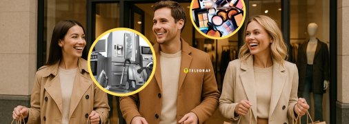 Люди виходять із бутіка з покупками