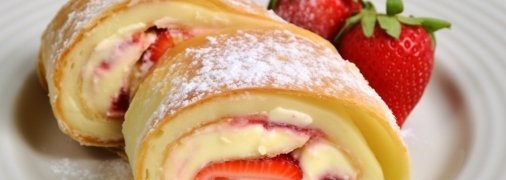 Ленивый рулет из лаваша с творогом и клубникой