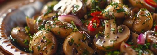 Эти маринованные грибы станут великолепной закуской (изображение создано с помощью ИИ).