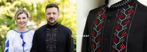 Володимир Зеленський у чорній вишиванці