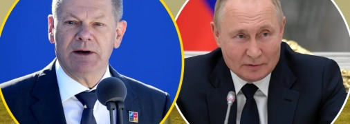 Олаф Шольц і Володимир Путін