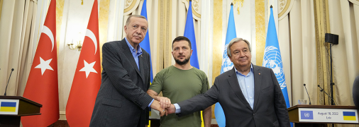 Реджеп Тайип Эрдоган, Владимир Зеленский и Антониу Гутерриш