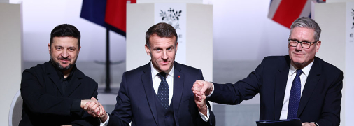 Владимир Зеленский, Эмманюэль Макрон и Кир Стармер