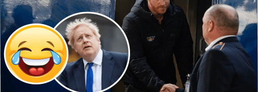 Борис Джонсон та принц Гаррі (зліва направо)