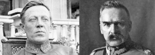 Симон Петлюра (фото невідомого автора, 1925 рік) та Юзеф Пілсудський (фото після 1920 року)