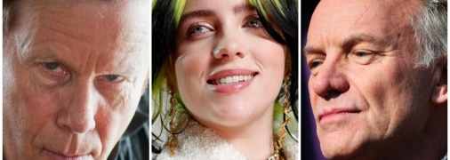 На відміну від Тома Вейтса та Стінга, кар’єра в кіно Біллі Айліш (у центрі) тільки починається