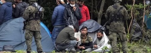 Мигранты на белорусско-польской границе