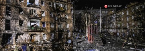 Последствия ракетного удара по многоэтажке в Вышгороде