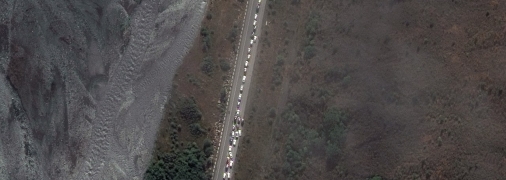 Очередь на российско-грузинской границе