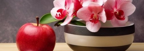 Яблуко та квіти