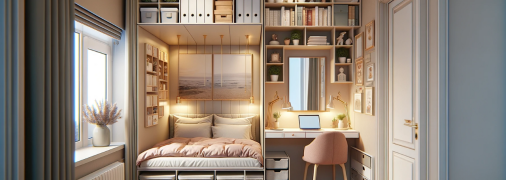Якщо у вас маленька спальня, ви знаєте, як важливо використовувати простір раціонально (фото створене з допомогою ШІ)