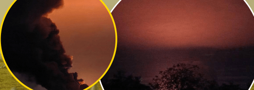 Наслідки удару по нафтобазі - велика пожежа