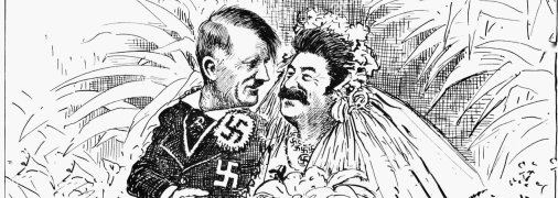 Карикатура у газеті Washington Star, присвячена підписанню Пакту Молотова — Ріббентропа. 1939 рік. Художник Кліффорд Беррімен