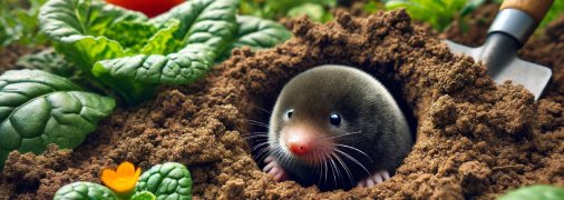 Кроты опасны для растений в вашем саду (изображение создано с помощью ИИ)