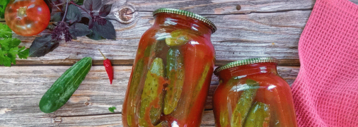 Огурцы в томатном соусе