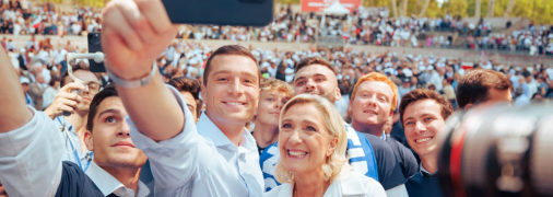 Жордан Барделла и Марин Ле Пен