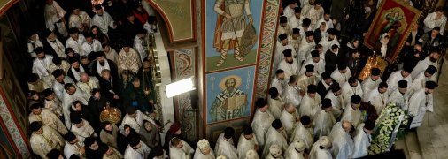 Прощання з патріархом Філаретом у Свято-Михайлівському Золотоверхому соборі