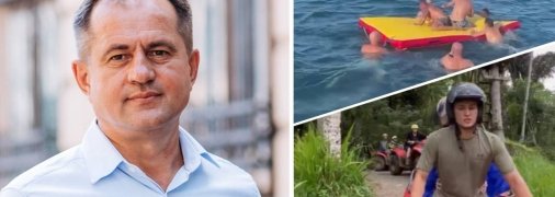 Богдан Станіславський і його син на квадроциклі