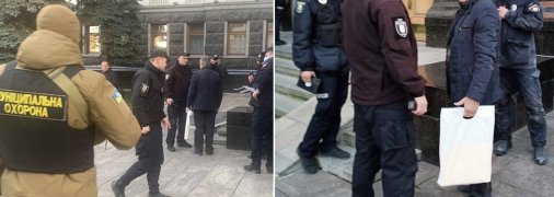 В Офисе президента неизвестный мужчина пытался поджечь себя