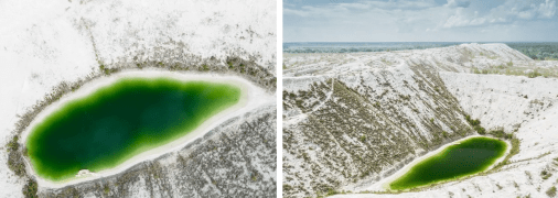 Білі або Фосфатні гори знаходяться за 20 км від Рівного