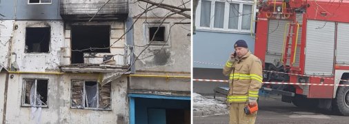 В квартире после взрыва - черным-черно