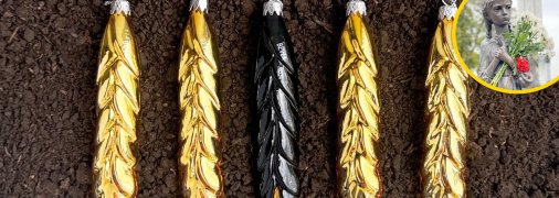 Набор елочных украшений в виде колосков пшеницы